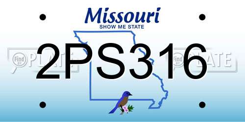 2PS316 Missouri License Plate
