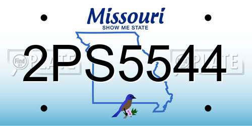 2PS5544 Missouri License Plate