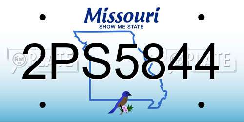 2PS5844 Missouri License Plate