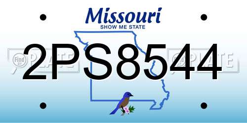 2PS8544 Missouri License Plate