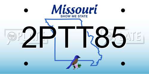 2PTT85 Missouri License Plate