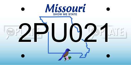 2PU021 Missouri License Plate