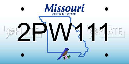 2PW111 Missouri License Plate