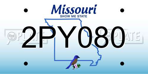 2PY080 Missouri License Plate