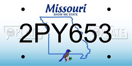 2PY653 Missouri License Plate
