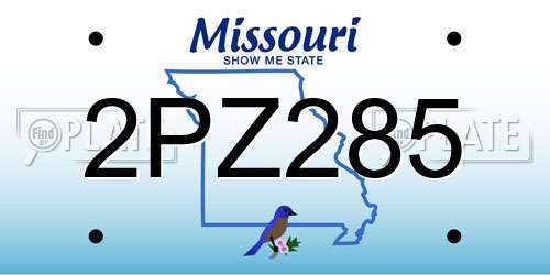 2PZ285 Missouri License Plate