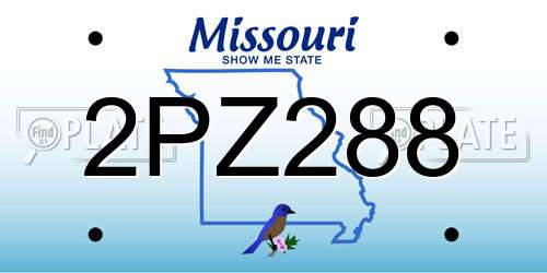 2PZ288 Missouri License Plate