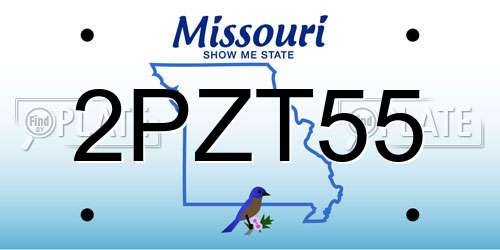 2PZT55 Missouri License Plate