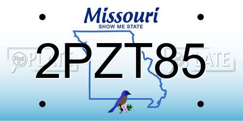 2PZT85 Missouri License Plate