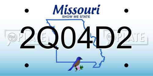 2Q04D2 Missouri License Plate