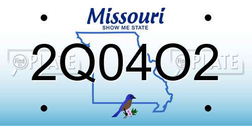 2Q04O2 Missouri License Plate