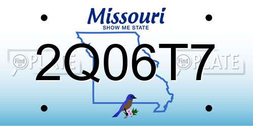 2Q06T7 Missouri License Plate