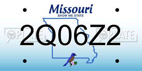 2Q06Z2 Missouri License Plate