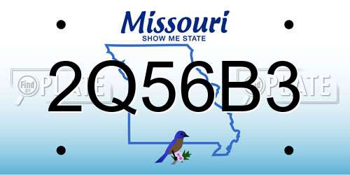 2Q56B3 Missouri License Plate