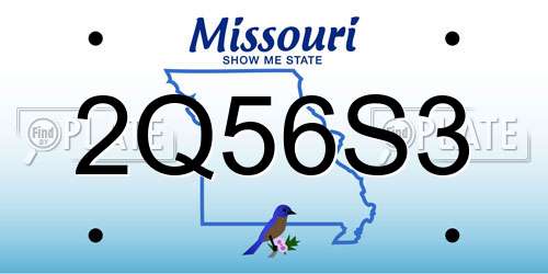 2Q56S3 Missouri License Plate
