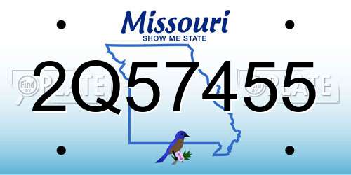 2Q57455 Missouri License Plate