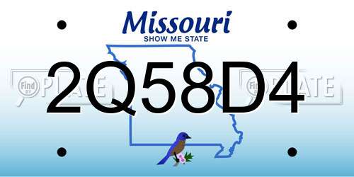 2Q58D4 Missouri License Plate