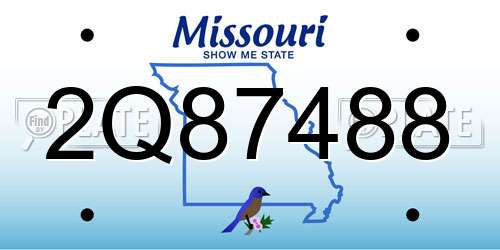 2Q87488 Missouri License Plate