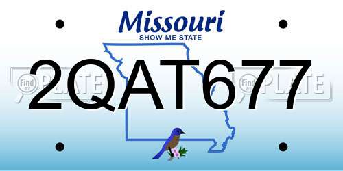 2QAT677 Missouri License Plate