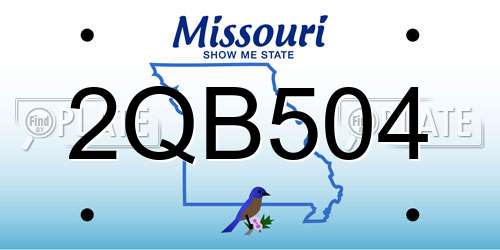 2QB504 Missouri License Plate