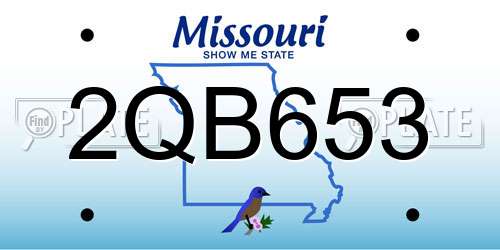 2QB653 Missouri License Plate