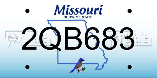 2QB683 Missouri License Plate