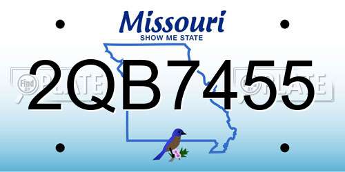 2QB7455 Missouri License Plate
