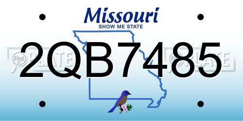 2QB7485 Missouri License Plate
