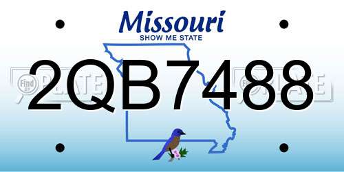 2QB7488 Missouri License Plate