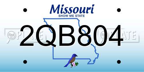 2QB804 Missouri License Plate