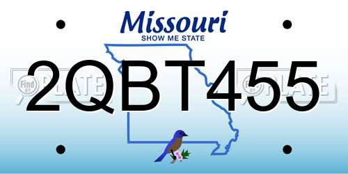 2QBT455 Missouri License Plate