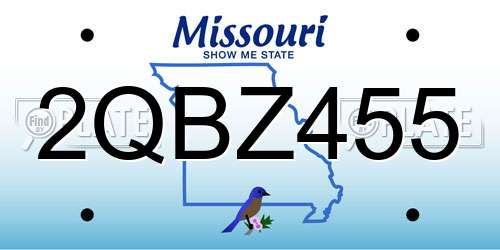 2QBZ455 Missouri License Plate