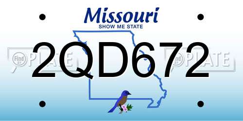 2QD672 Missouri License Plate