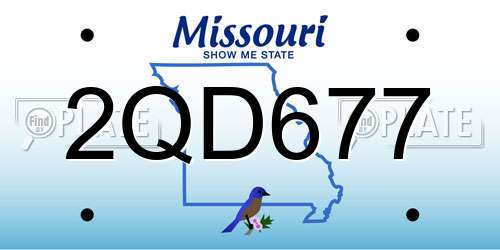 2QD677 Missouri License Plate