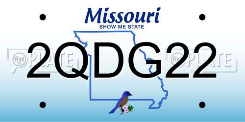 2QDG22 Missouri License Plate