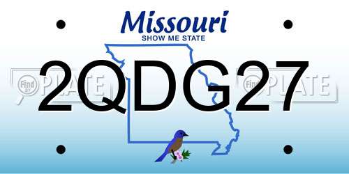 2QDG27 Missouri License Plate