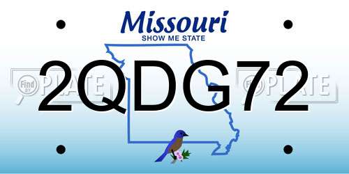 2QDG72 Missouri License Plate