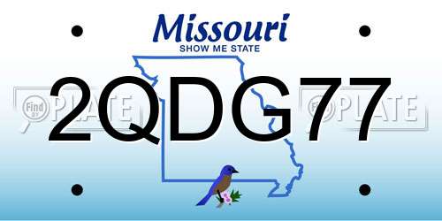 2QDG77 Missouri License Plate