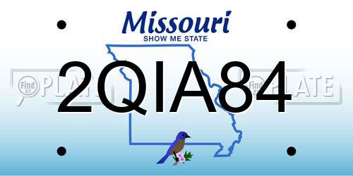 2QIA84 Missouri License Plate