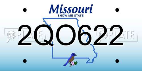 2QO622 Missouri License Plate