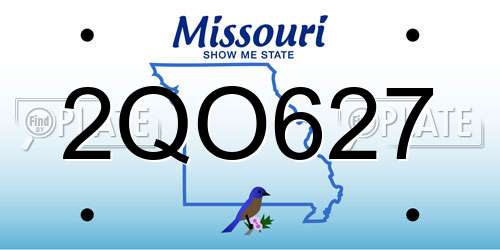 2QO627 Missouri License Plate