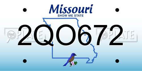 2QO672 Missouri License Plate