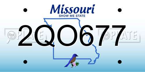 2QO677 Missouri License Plate