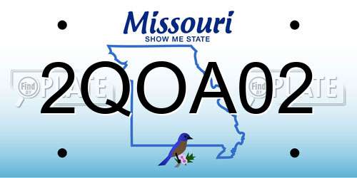 2QOA02 Missouri License Plate
