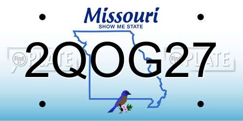 2QOG27 Missouri License Plate
