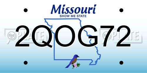 2QOG72 Missouri License Plate