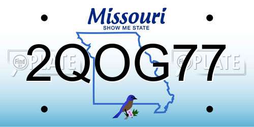 2QOG77 Missouri License Plate