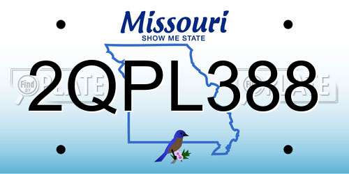 2QPL388 Missouri License Plate