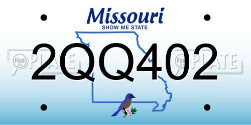 2QQ402 Missouri License Plate