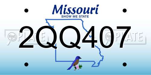 2QQ407 Missouri License Plate